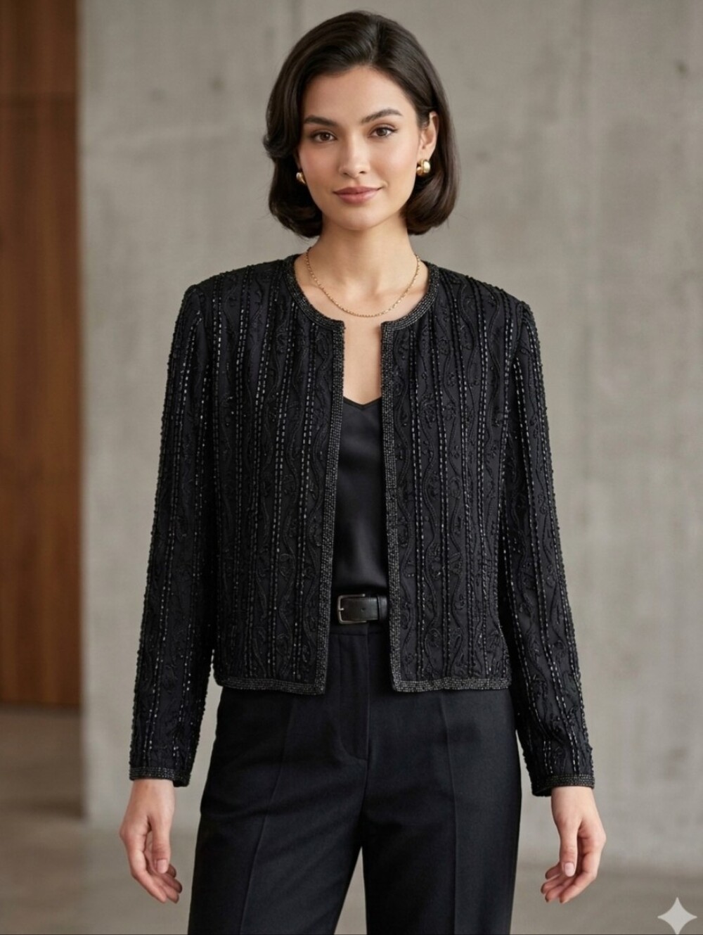 100% Silk Jacket, Embroidered and Beaded